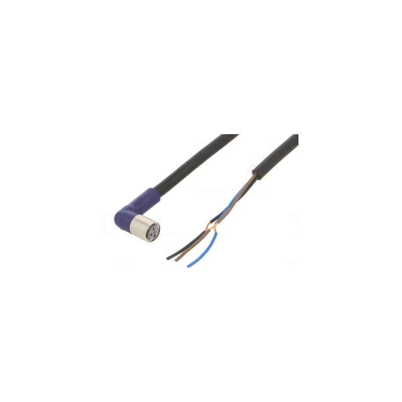 Omron XS3F-LM8PVC3A5M ,Soket Açılı M8 3pin,3-Kablo 5mt,Pvc Sensör Kablo
