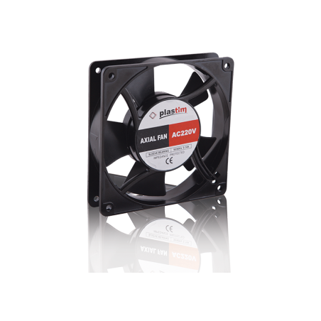 Plastim PF12038B ,Ebat 120x38mm,Besleme 220vac 0.14A 26W,Hava 153-Cfm,Bilezikli,2-Kablo Fan