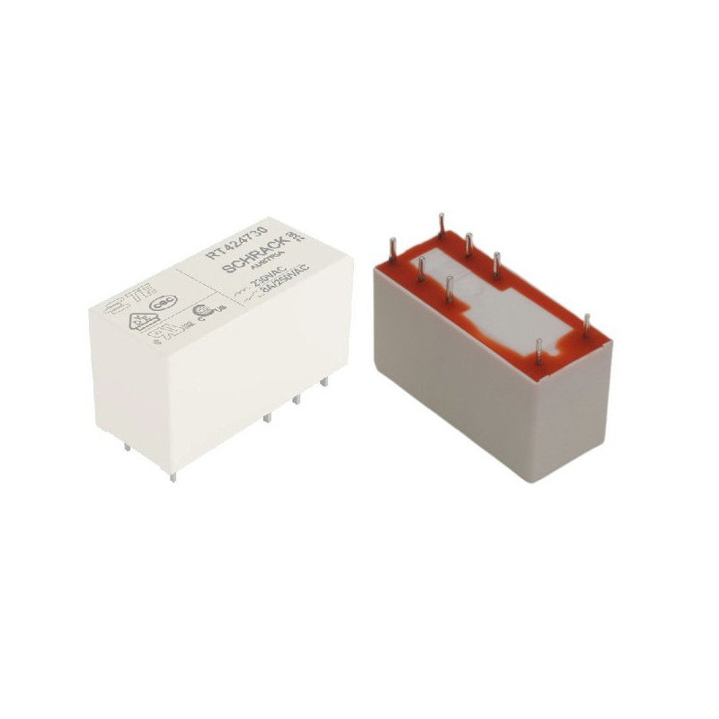 Schrack RT424730 ,Bobin 220vac,Kontak 2A2K 8 Amper,İnce-8pin,Röle