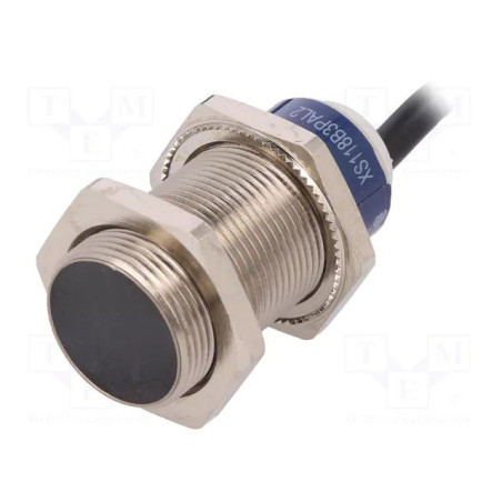 Telemecanique XS118B3PAL2 ,Ebat M18x40mm,Ölçüm 8mm,Çıkış PNP-NO,Besleme 10v..30vdc,3-Kablo,Endüktif Metal Sensör