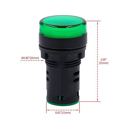Younion AD16-22DS-Y ,Montaj 22mm,Yeşil-220v,M22 Sinyal Lamba