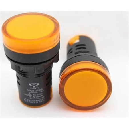 Tork AD16DS-220S ,Montaj 22mm,Sarı-220v,M22 Sinyal Lamba