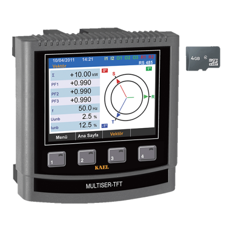 Kael MULTISER-02-PC-TFT ,3-Faz,Şebeke Analizör