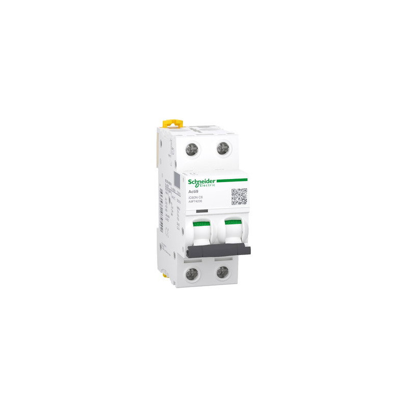 Schneider A9F74206 ,IC60N 6kA,2-Faz 2x6a,C-Tip,6 Amper,Otomatik Sigorta