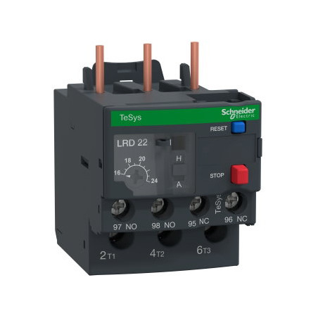 Schneider LRD22 ,LC1D25..LC1D38 Kontaktör için,Ayar 16..24 Amper,Kontak-1A1K,Motor Termik
