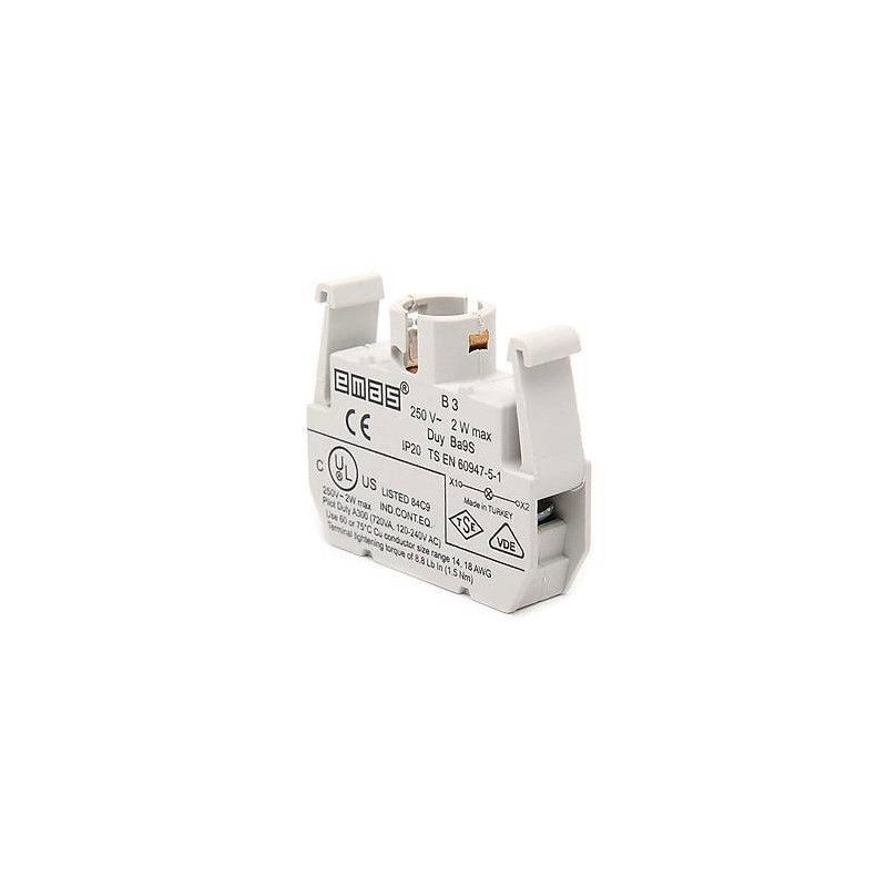 Emas B3 ,BA9S seri için 24v..220vac vdc Buton Lamba Duy