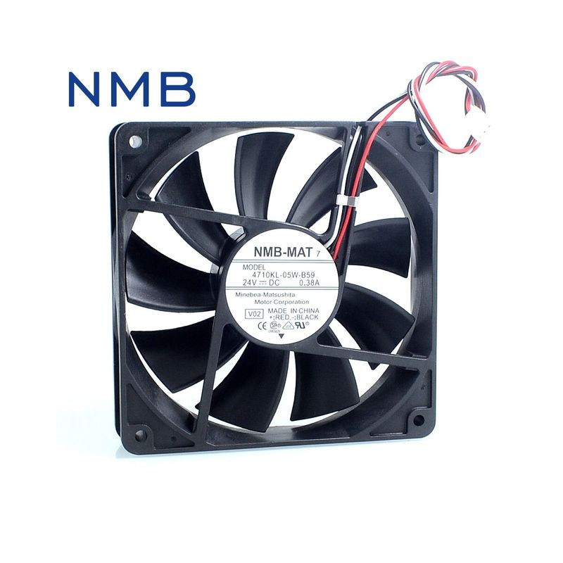 Nmb-Mat 4710KL-05W-B59 ,Ebat 120x25mm,Besleme 24vdc 0.38A 7W,Hava 115-Cfm,3-Kablo Fan
