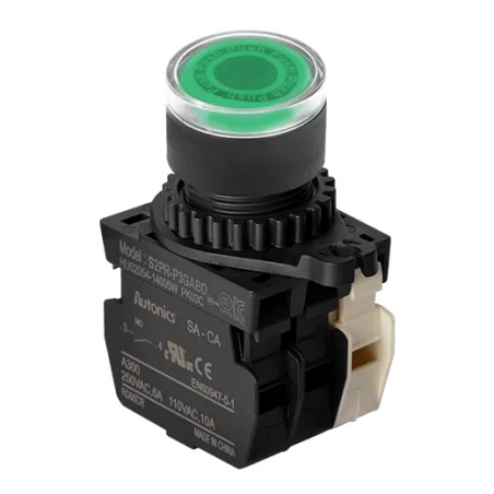 Autonics S2PR-P3GABLM ,Kontak-1A1K Yeşil-220v Yaylı M22 Buton