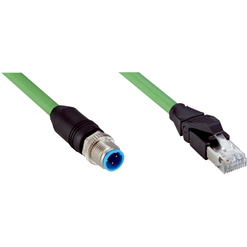 Sick YM2D24-020PN1MRJA4 2106182 ,Düz M12 4pin,RJ45-4P4C,Pur-2mt,Blendajlı Örgülü,Ethernet Kablo