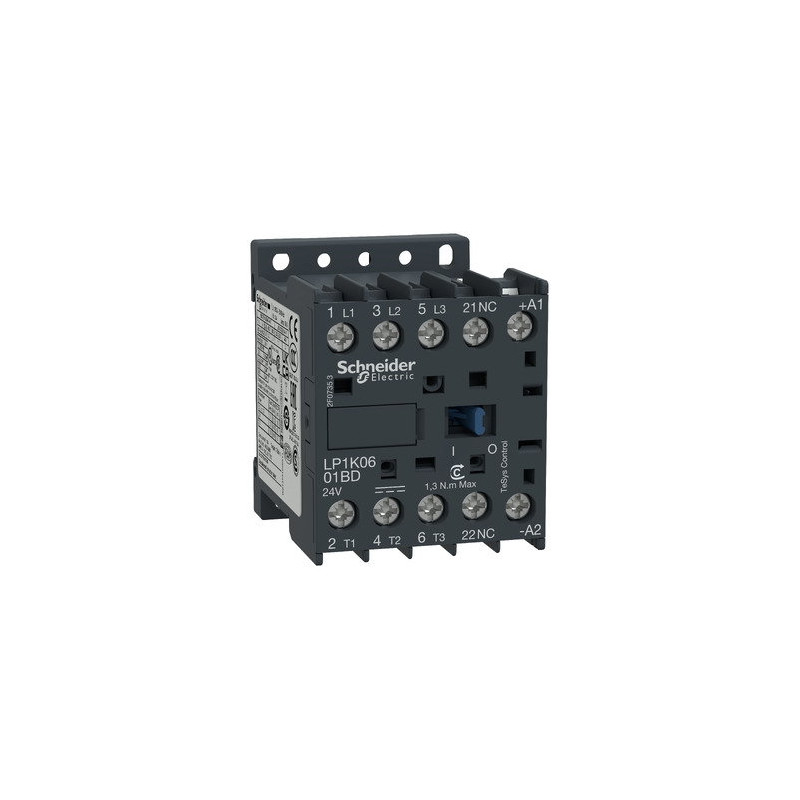 Schneider LP1K0601BD ,Bobin 24vdc,Güç 2.2kw 6 Amper,Kontak-3P 1K,Mini Kontaktör