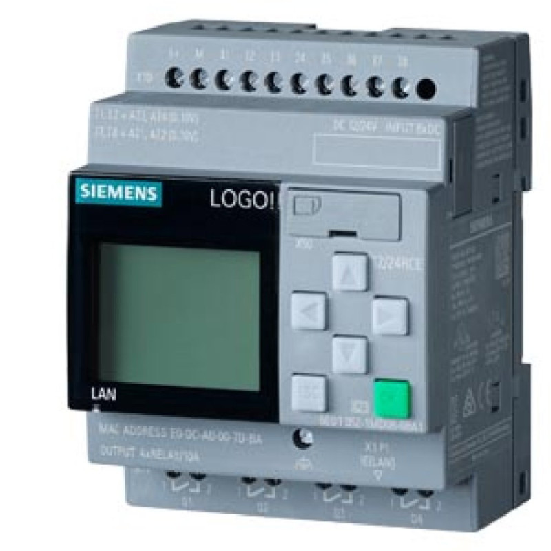 Siemens LOGO-24RCE ,Besleme 24vac dc ,Giriş 8-Dijital,Çıkış 4-PNP,Plc Cpu Modül
