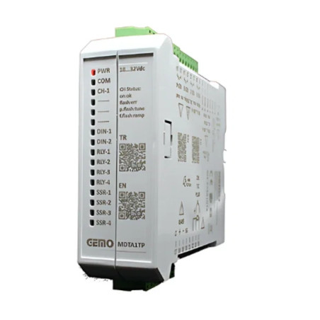 Gemo MDTA1TP ,Ray,Besleme 24vdc,Sensör PT100 TC,Çıkış 4xSSR 4xRöle,PID,Isı Kontrol Termostat