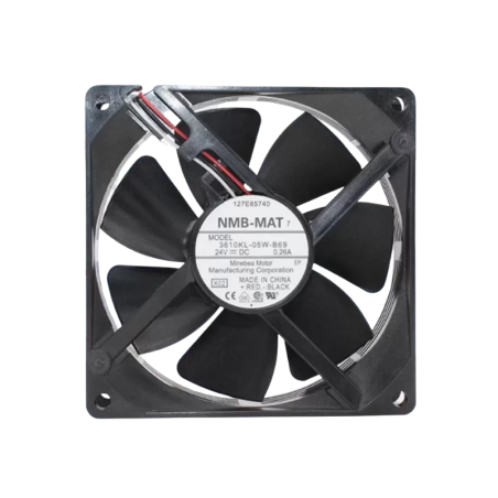 Nmb-Mat 3610KL-05W-B69 ,Ebat 92x25mm,Besleme 24vdc 0.26A 4.8W,Hava 55-Cfm,3-Kablo Fan