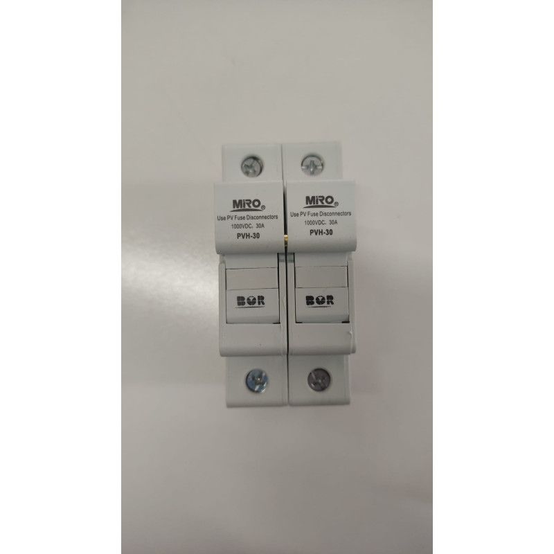 Miro PVH-30-2P ,2-Faz 2-Kutup,10x38mm,1000vdc 30 Amper,gPV Ges,Ray Tip,Kartuş Sigorta Yuva