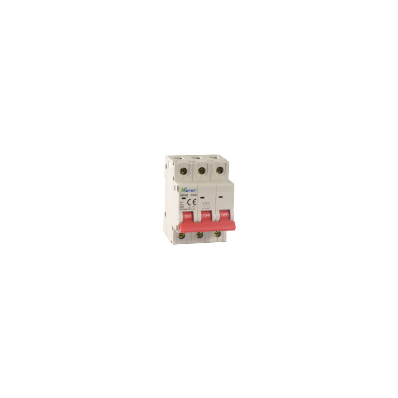 Xkoren XKN06-3-C040 ,XKN 6kA,3-Faz 3x40a,C-Tip,40 Amper,Otomatik Sigorta