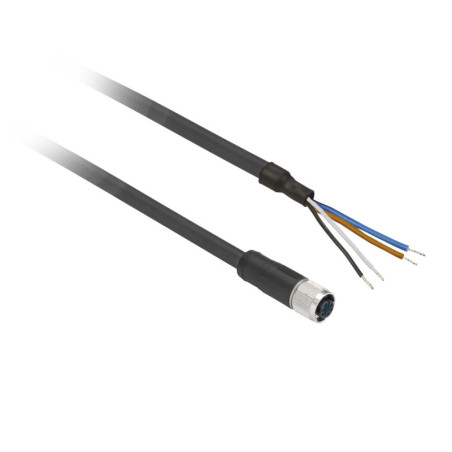 Ercontec ERF12-FS4C-15BPVC ,Soket Düz M12-4pin Dişi,Kablo Pvc-15mt,Sensör Kablo