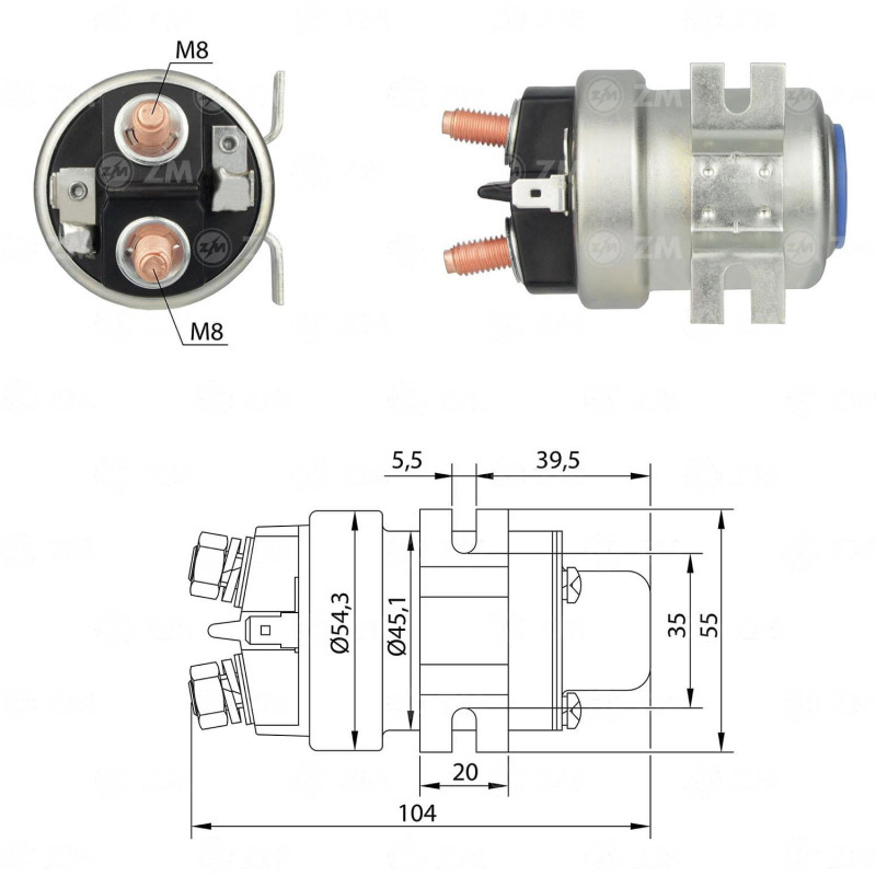 Zm ZM403-12VDC ,Bobin 12vdc,Kontak 1A 200 Amper,Vida-4pin,Röle