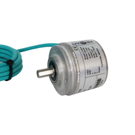 Fenac F50-1000 ,Gövde 50mm,Mil 8mm,Besleme 5v..24vdc,Çıkış 3-HTL 1000-Pals,5-Kablo 2mt,Enkoder