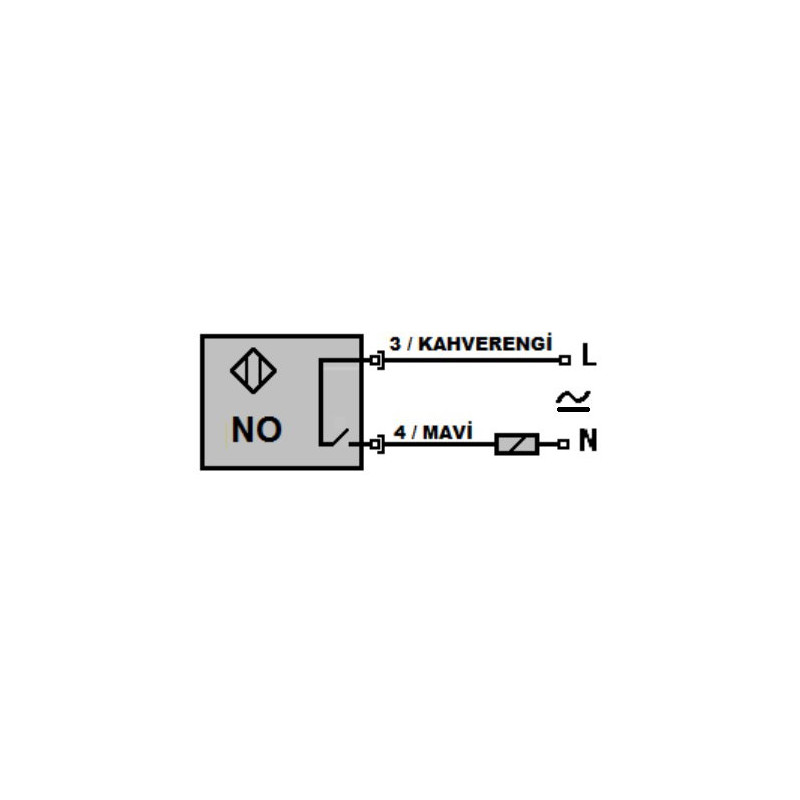 Biltec BTC-48R-3M ,Ebat 28x12x8mm,Ölçüm 5mm,Çıkış DC-NO,Besleme 24v..220vac dc,2-Kablo,Manyetik Piston Sensör