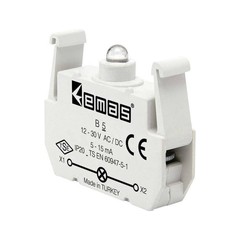 Emas B5 ,Beyaz-24vac dc,Buton Lamba