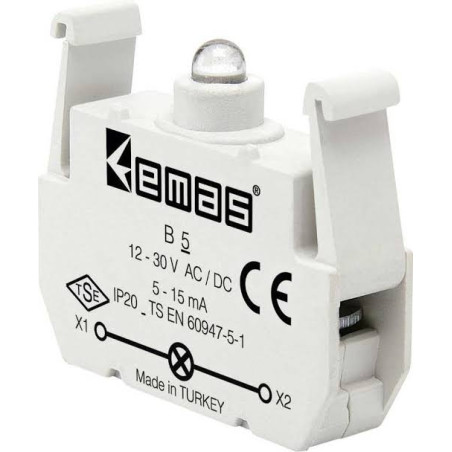Emas B5 ,Beyaz-24vac dc,Buton Lamba