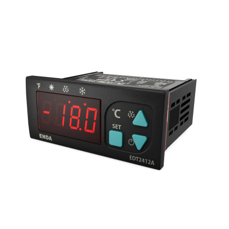 Enda EDT2412A-230-20 ,Ebat 77x35mm,Besleme 220vac,Sensör NTC,Çıkış Kontak-2A1K 20 Amper,Defrost,Isı Kontrol Termostat