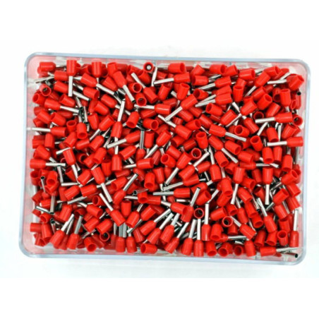 Cat E1008 ,Kesit 1mm ,Renk Kırmızı,1000-adet,Kablo Yüksük