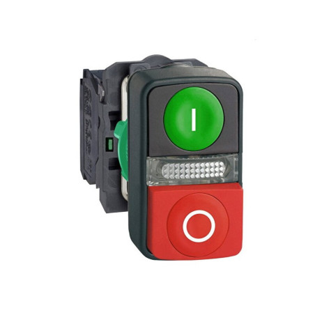 Schneider XB5AW73731M5 ,Montaj 22mm,Kontak-1A1K,Yeşil-220v,İkiz M22 Buton