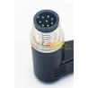 Zhong M12PGF-8D ,Açılı Seyyar,M12 8pin Erkek,B-CODE,Soket Konnektör