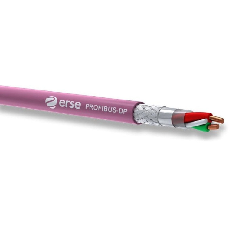 Erse PROFIBUS-DP-1x2x0.64 ,Kesit 0.64mm ,2-Damar Tek Telli,Blendajlı Örgülü,ProfiBus Kablo