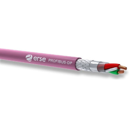 Erse PROFIBUS-DP-1x2x0.64 ,Kesit 0.64mm ,2-Damar Tek Telli,Blendajlı Örgülü,ProfiBus Kablo