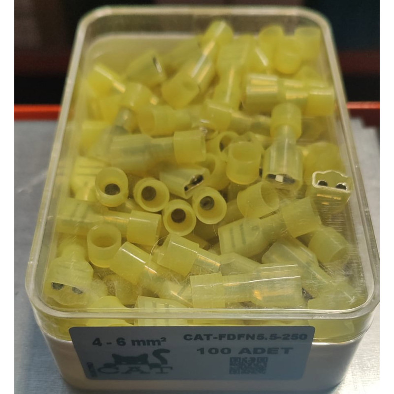 Cat FDFN5.5-13 ,6.5mm 6mm 75-adet İzoleli Faston Jak