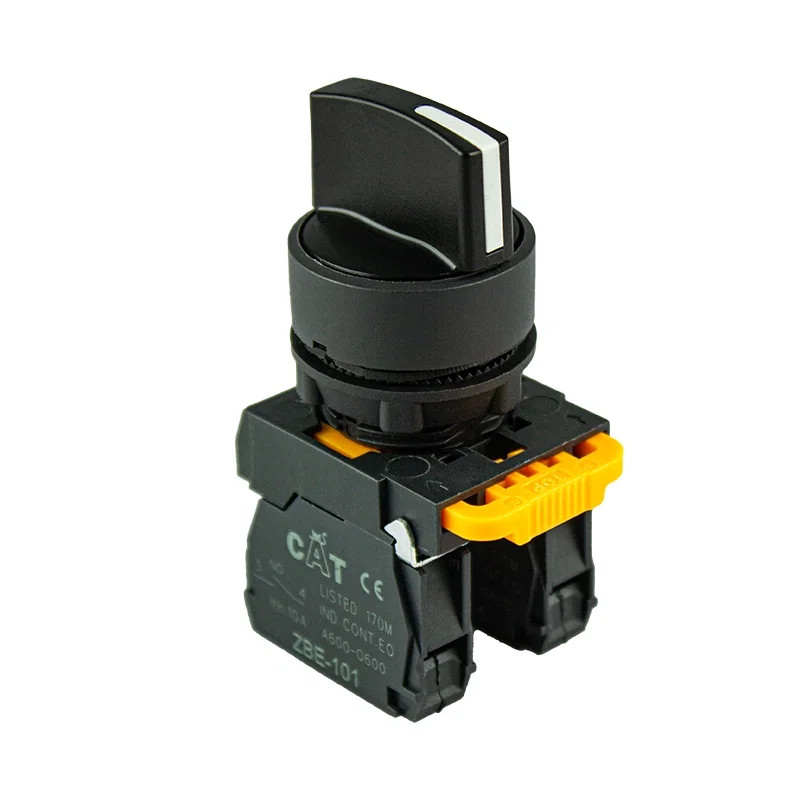 Cat AD53 ,Montaj 22mm,3-Konum Kontak-2A,Siyah Yaylı,M22 Anahtar