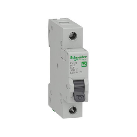 Schneider EZ9F34125 ,Easy9 4.5kA,1-Faz 1x25a,C-Tip,25 Amper,Otomatik Sigorta
