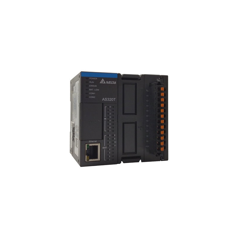 Delta AS320T-B ,Besleme 24vdc,Giriş 8-Dijital,Çıkış 12-NPN,Ethernet,CanOpen,Hafıza 128K,Plc Cpu Modül
