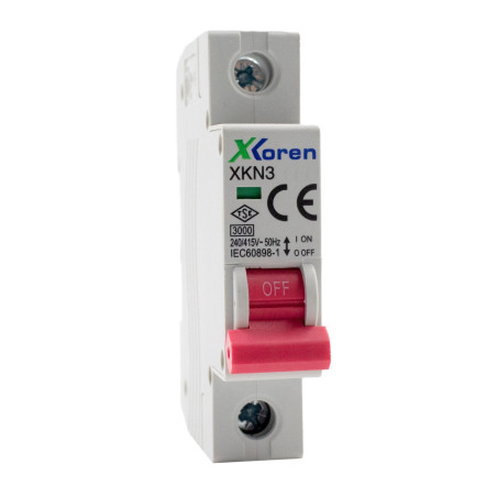 Xkoren XKN03-1-C020 ,XKN 3kA,1-Faz 1x20a,C-Tip,20 Amper,Otomatik Sigorta