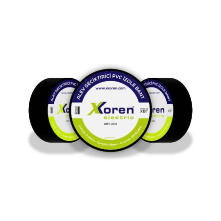 Xkoren XBT-001-S ,Ebat 18mmx9mt,1-adet,Siyah İzole Bant