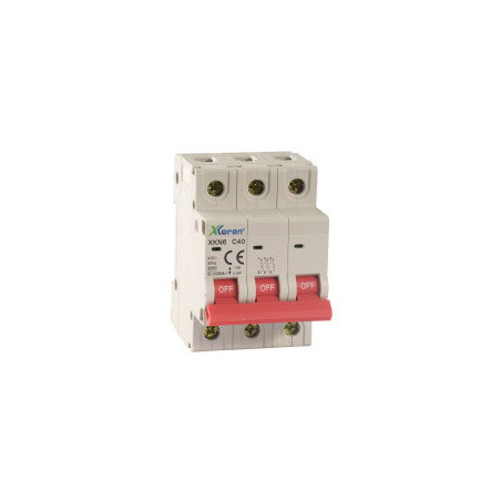 Xkoren XKN06-3-C040 ,XKN 6kA,3-Faz 3x40a,C-Tip,40 Amper,Otomatik Sigorta