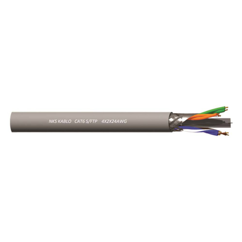 Nks S-FTP-4x2x26 ,8-Damar Tek Telli,Blendajlı Örgülü,CAT6 Ethernet Kablo
