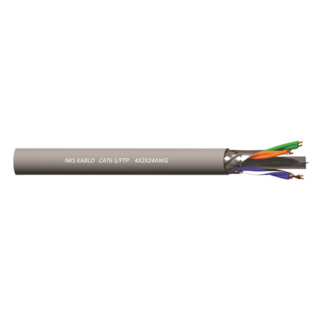 Nks S-FTP-4x2x26 ,8-Damar Tek Telli,Blendajlı Örgülü,CAT6 Ethernet Kablo