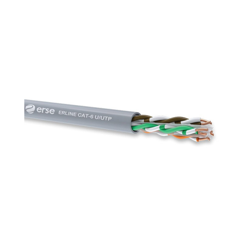 Erse U UTP-4x2x23-GR ,8-Damar Tek Telli,Gri Pvc,CAT6 Ethernet Kablo