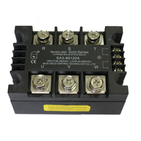 Norton SA3-66120A ,Güç 3x480vac 120 Amper,Kontrol 90v..220vac,3-Faz,Ac-Ac,Solid State Röle