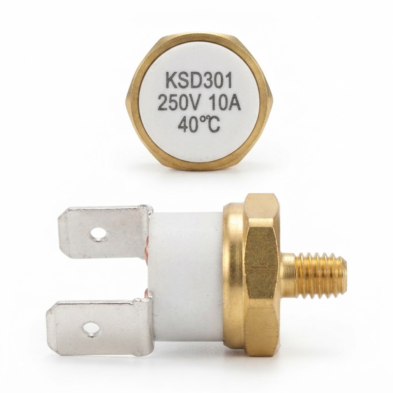 Çin KSD301-40NC ,Ölçüm 40 Derece,Normalde Kapalı Kontak,250v 10 Amper,Vidalı Limit Termostat