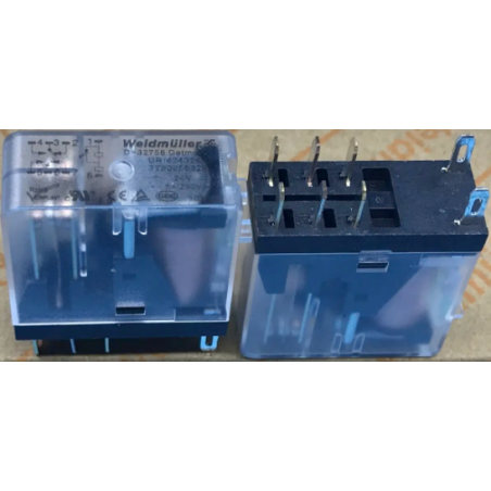 Weidmüller DRI424024L ,Bobin 24vdc,Kontak 2A2K 5 Amper,Led,Kalın-8pin,Röle