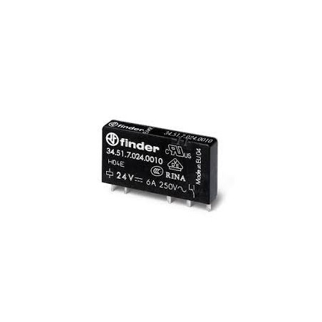 Finder 34.51.7.024.0010 ,Bobin 24vdc,Kontak-1A1K 6 Amper,Slim-5pin,Röle