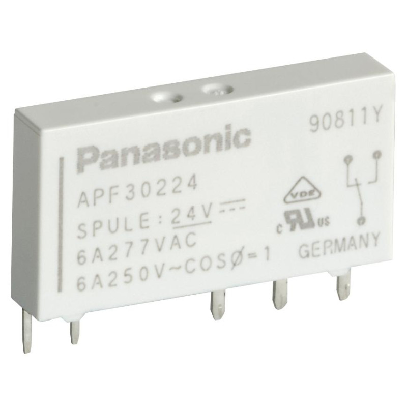 Panasonic APF30224 ,Bobin 24vdc,Kontak 1A1K 6 Amper,Slim-5pin, Röle