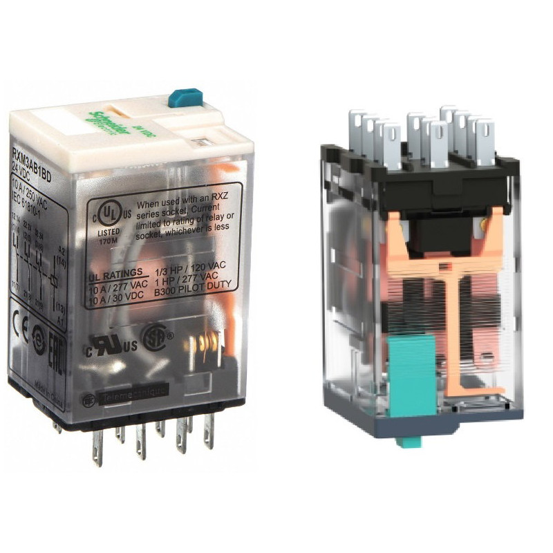 Schneider RXM3AB1BD ,Bobin 24vdc,Kontak 3A3K 10 Amper,Kalın-11pin,Röle