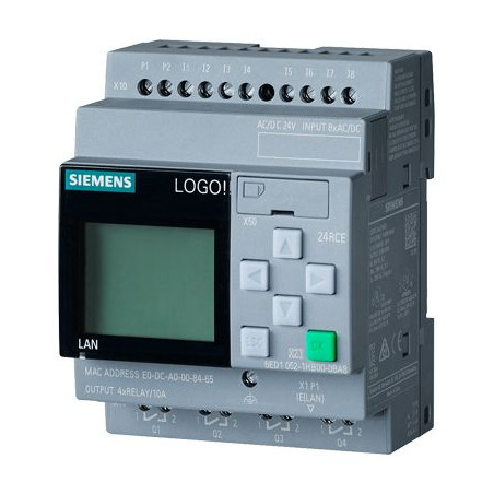 Siemens LOGO-230RCE ,Besleme 110v..220vac,Giriş 8-Dijital,Çıkış 4-PNP,Plc Cpu Modül