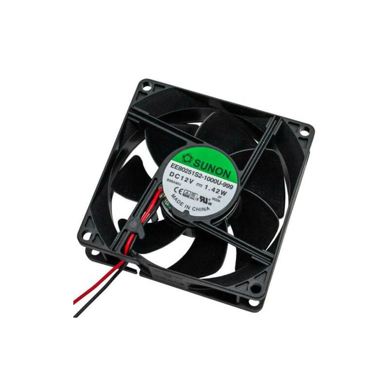 Sunon EE80251S2-1000U-999 ,Ebat 80x25mm,Besleme 12vdc 0.12A 1.4W,Hava 37-Cfm,2-Kablo Fan