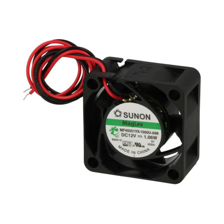 Sunon MF40201VX-1000U-A99 ,Ebat 40x20mm,Besleme 12vdc 0.08A 1.06W,Hava 11-Cfm,2-Kablo Fan